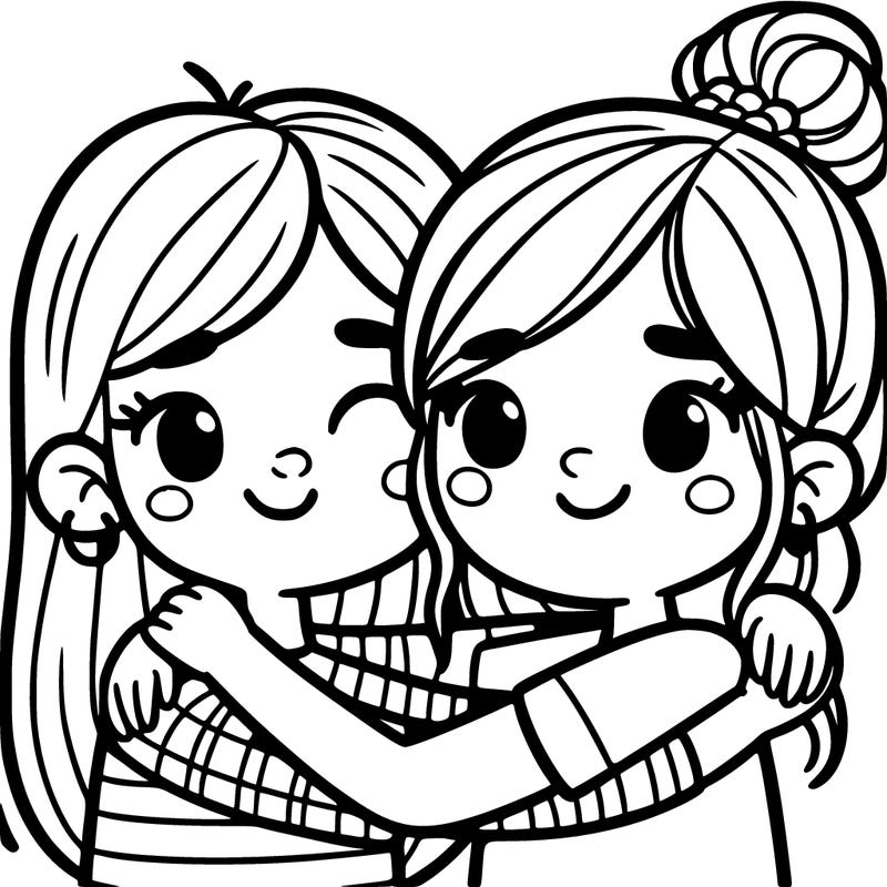 girl best friends hugging