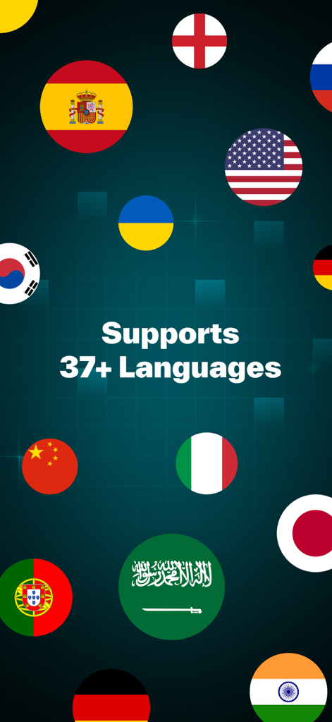 Manga Translator – Mangra - Mangra app screen showing support for over 37 languages including Japanese Korean and Chinese