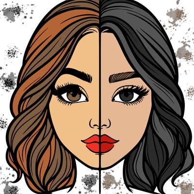 realistic girl split half