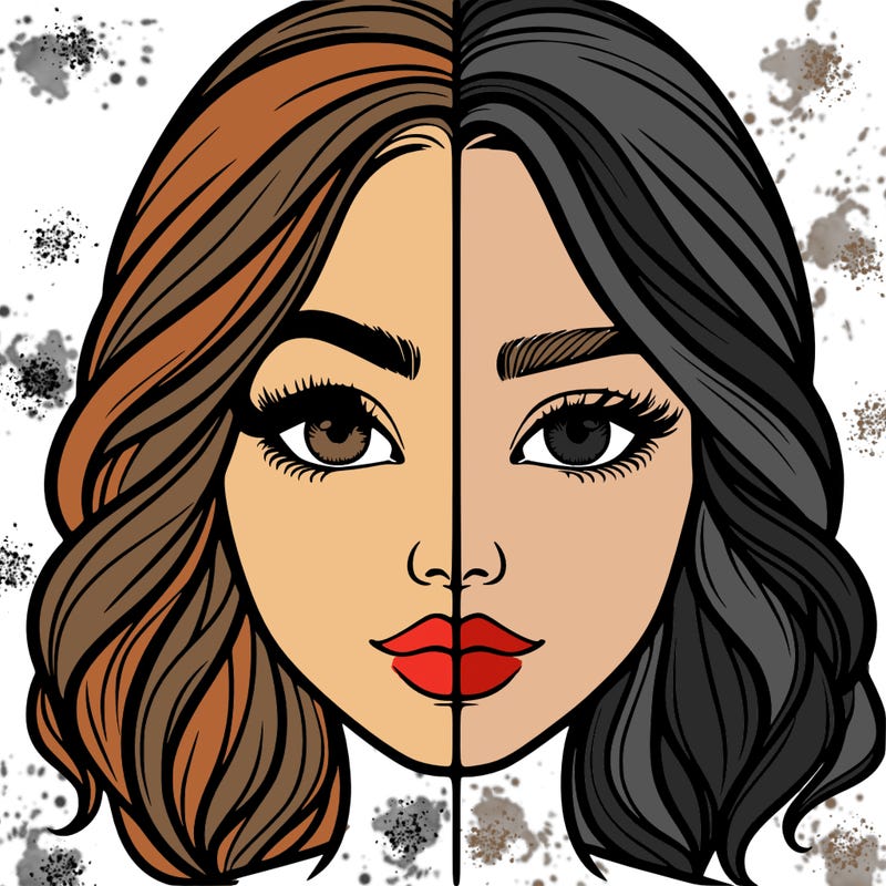 realistic girl split half