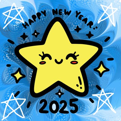 happy new year 2025 star wish