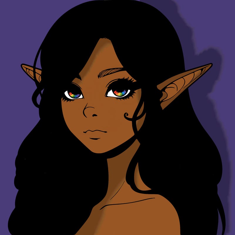 elf girl realistic dark fantasy