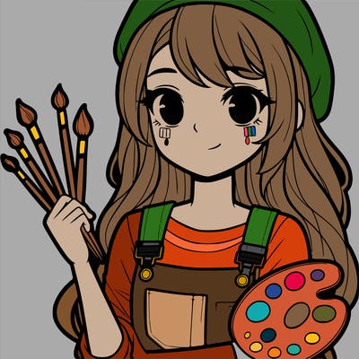 a teenage painter girl