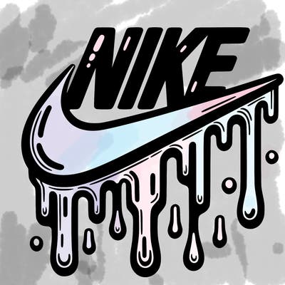 dripping nike logo
