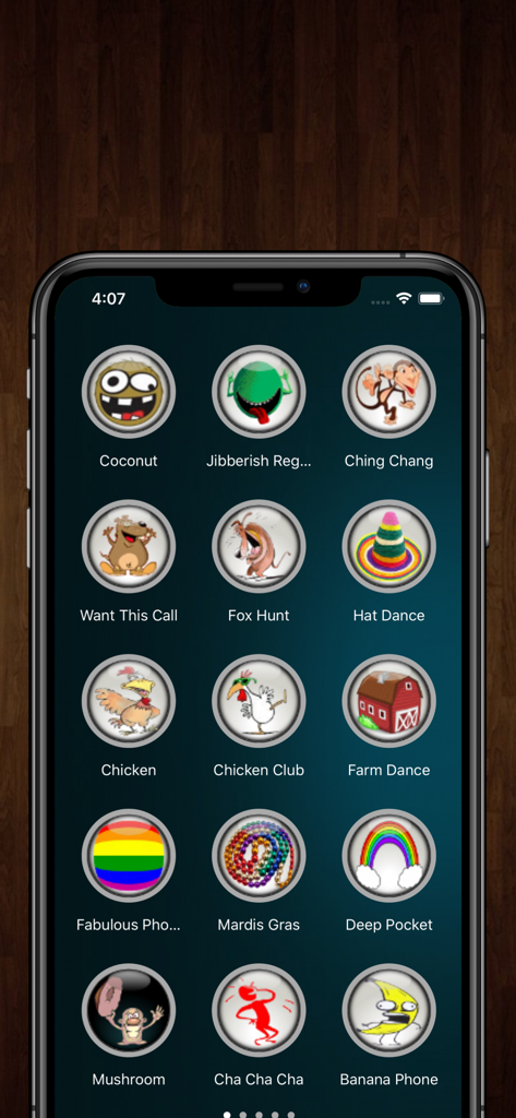 Funny Ringtones Plus - Interface of the Funny Ringtones Plus app displaying a grid of colorful and humorous sound buttons