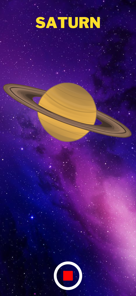 3D planet Saturn animation in augmented reality recording interface