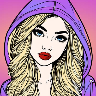 realistic beautiful girl with a hood on