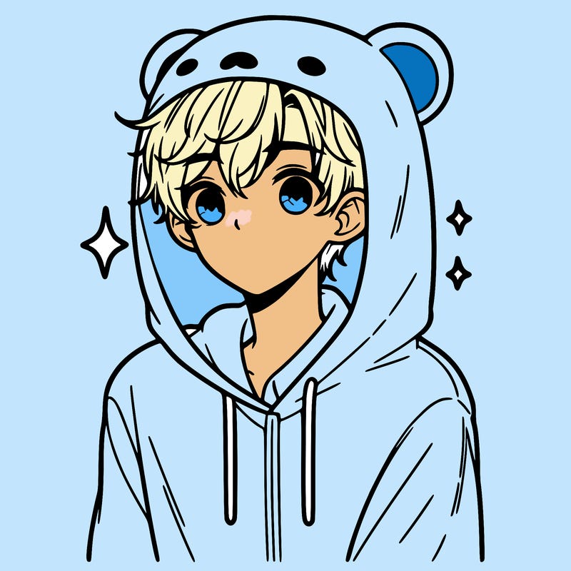 a 17 year old boy in a cute animal hoodie