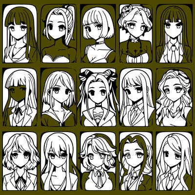 girls that look diffrent anime