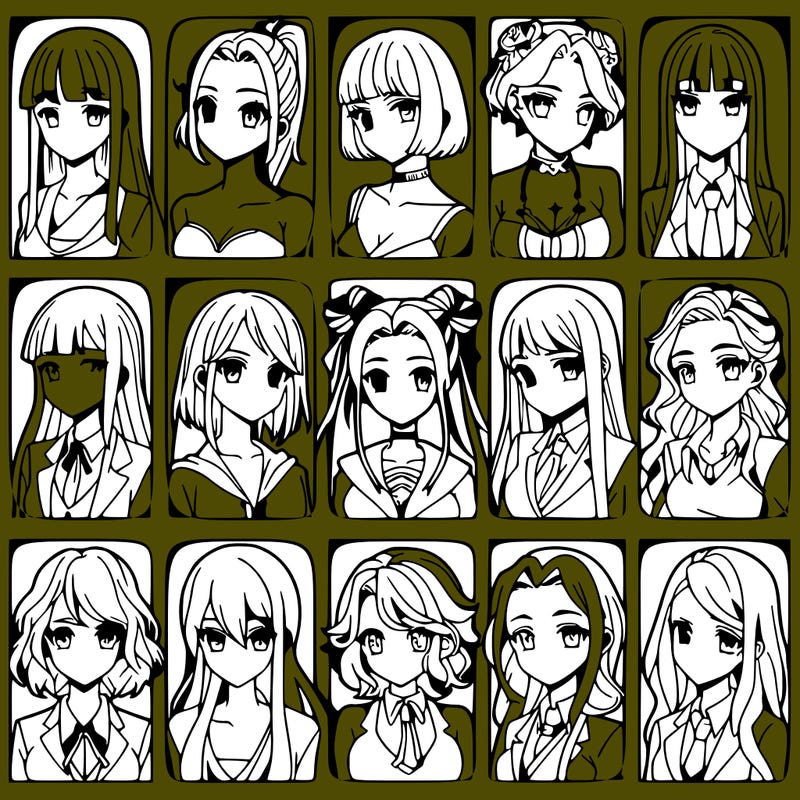 girls that look diffrent anime