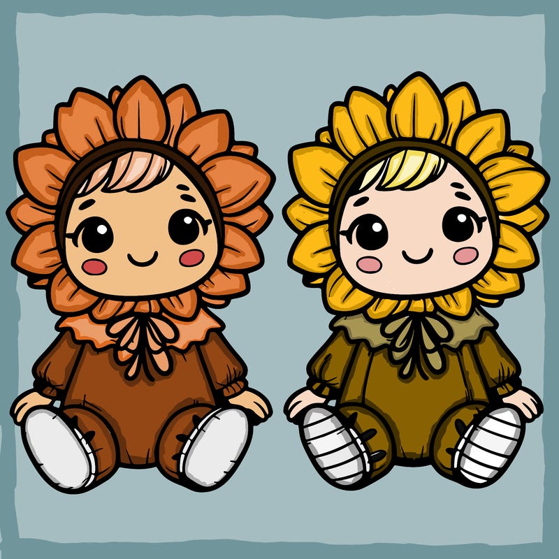 cute little baby in a sunflower costumes