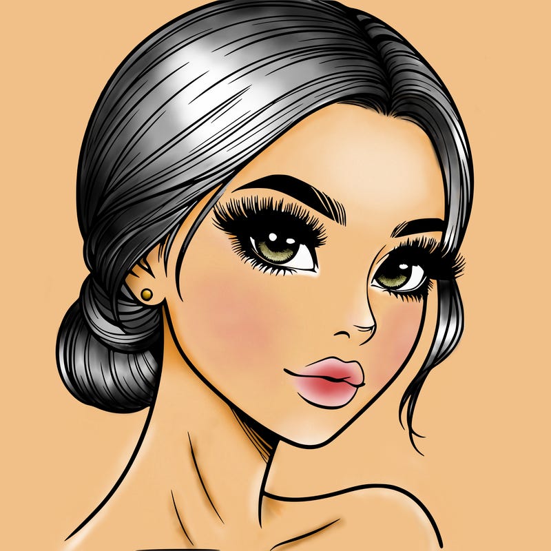 realistic girl with lashes