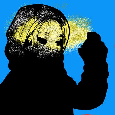 a realistic girl, spray painting