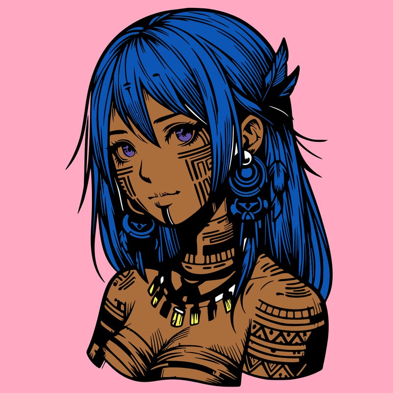 realistic tribal manga woman