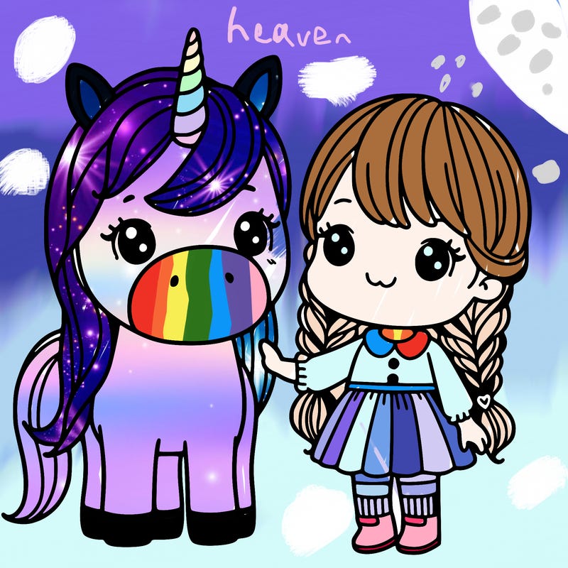 a unicorn with a girl