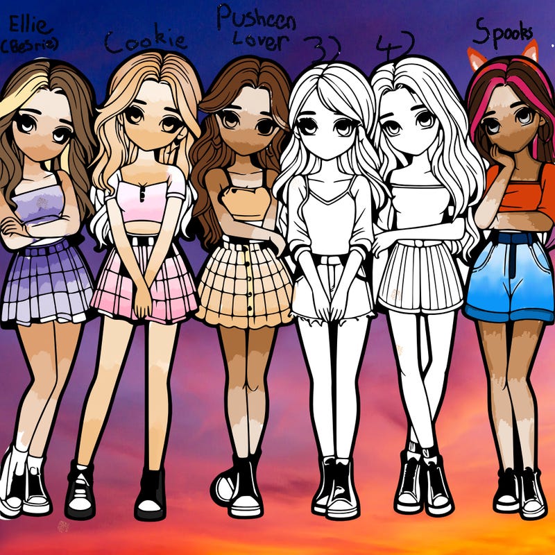 a group of girls realistic