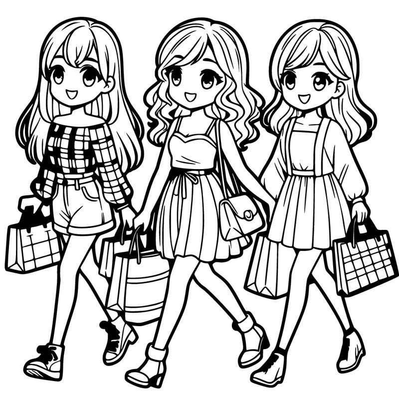 3 girls going shopping