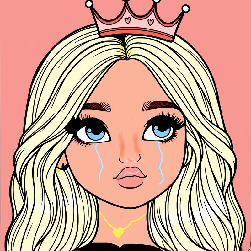 a realistic girl with a crown on