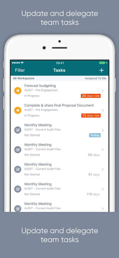 Collab Portal - Collab Portal mobile app task management screen showing project assignments and deadlines