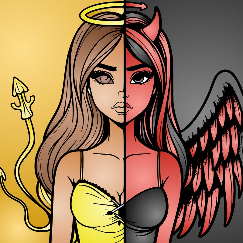 devil vs angel realistic girl