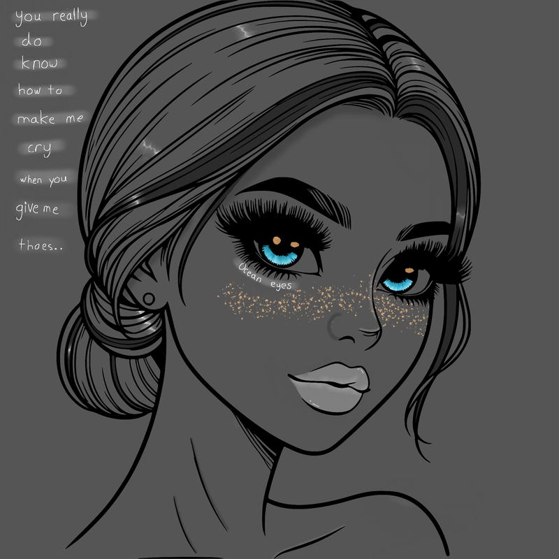 realistic girl with lashes