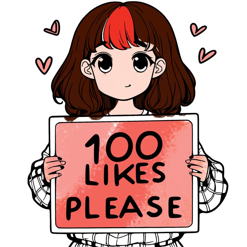 a girl holding a sign saying 100 likes please