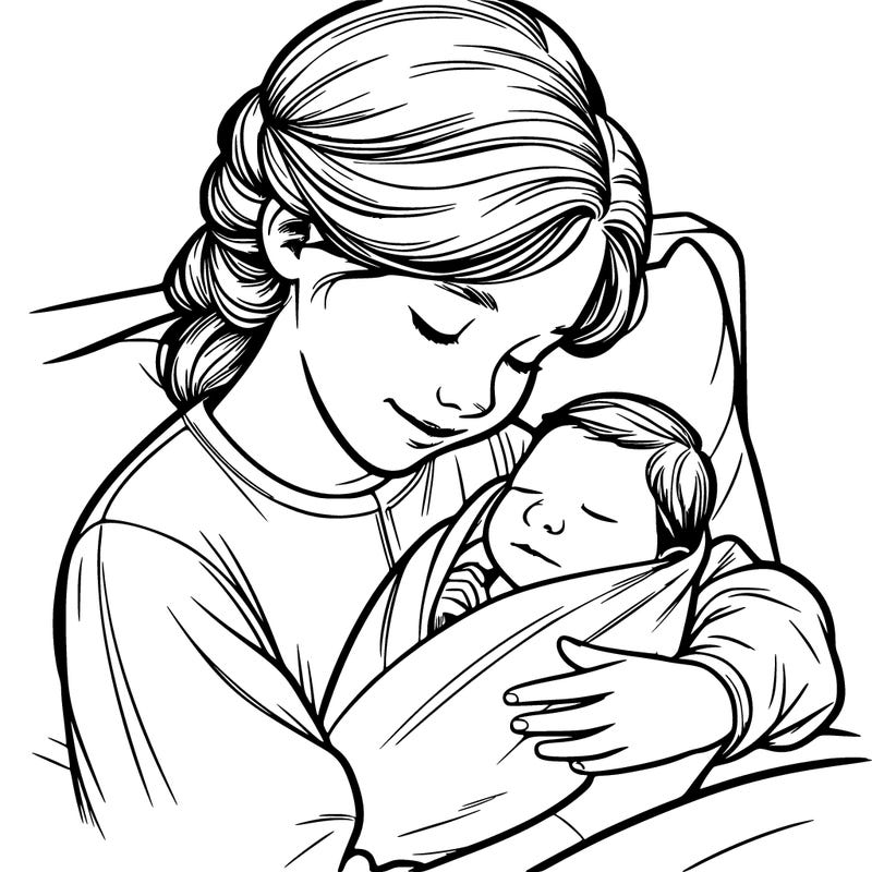 realistic girl with newborn baby