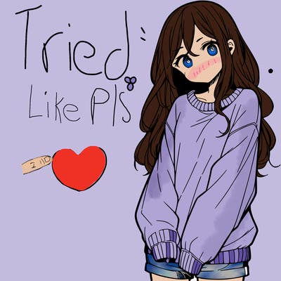 manga teen girl  in a sweater and baggy pants