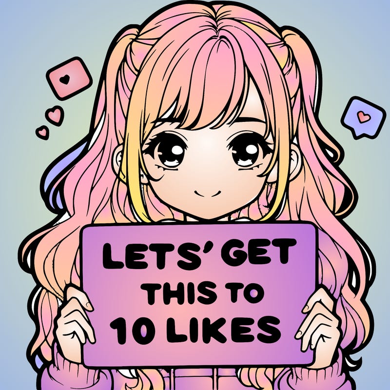 girl holding up sign that says let’s get this to 10 likes realistic