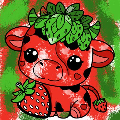 cute strawberry cow