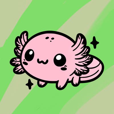 cute easy baby axolotl