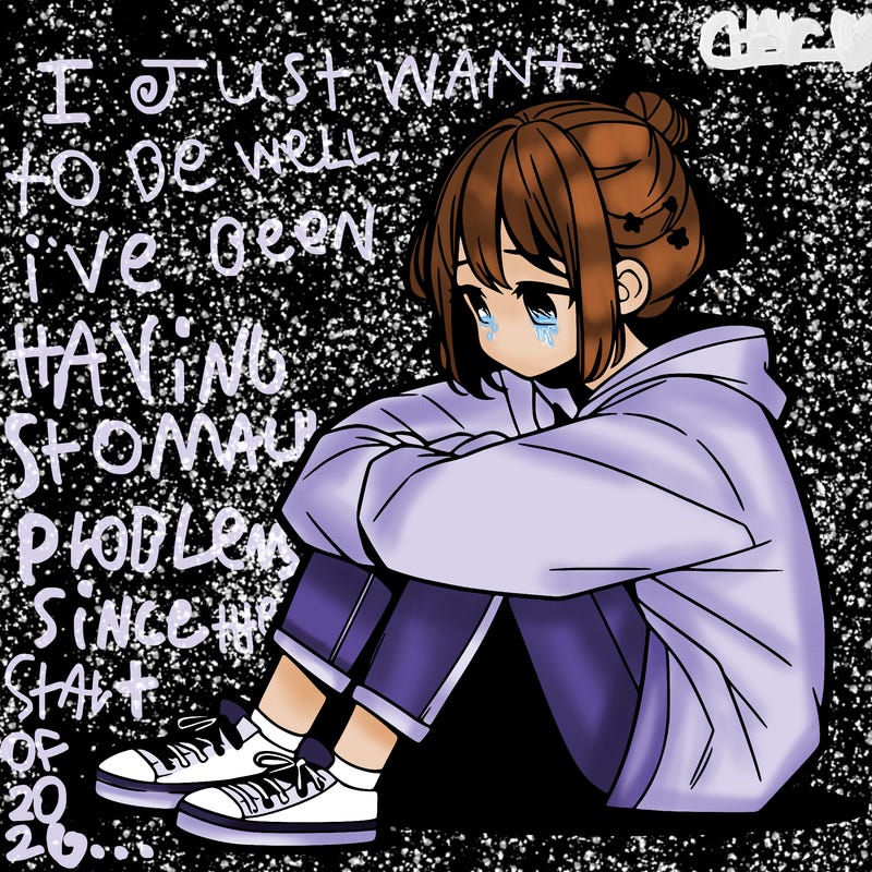 sad anime girl sitting alone