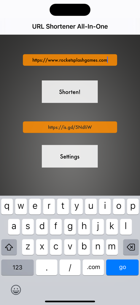 URL Shortener All-In-One - Pantalla de la aplicación URL Shortener All-In-One que muestra un enlace largo transformándose en un enlace corto.