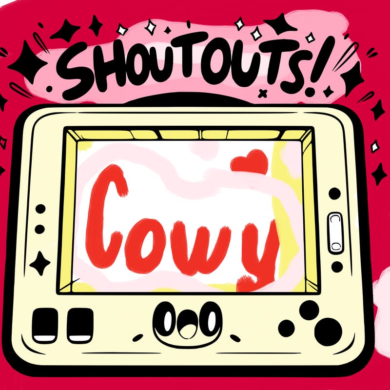 blank canvas that says above it shoutouts