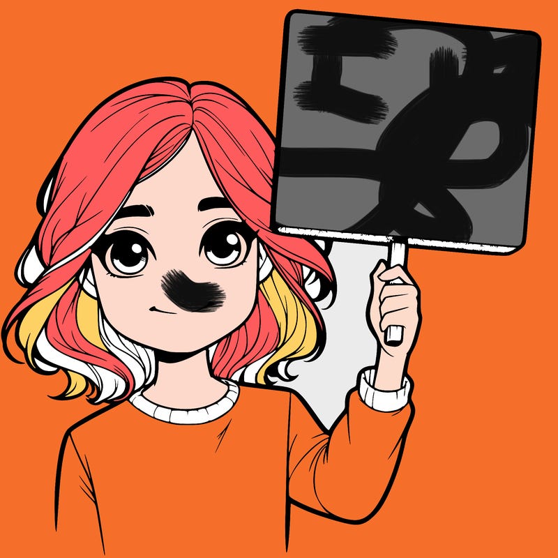 realistic girl holding up a sign