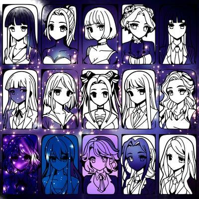 girls that look diffrent anime