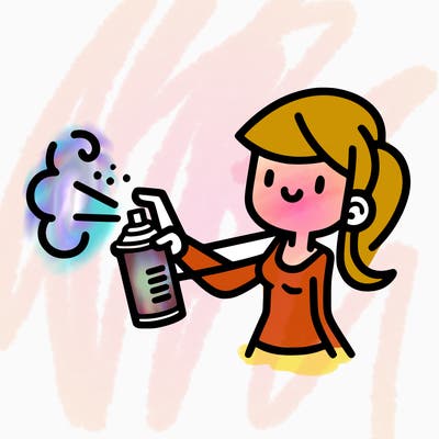 woman spray painting