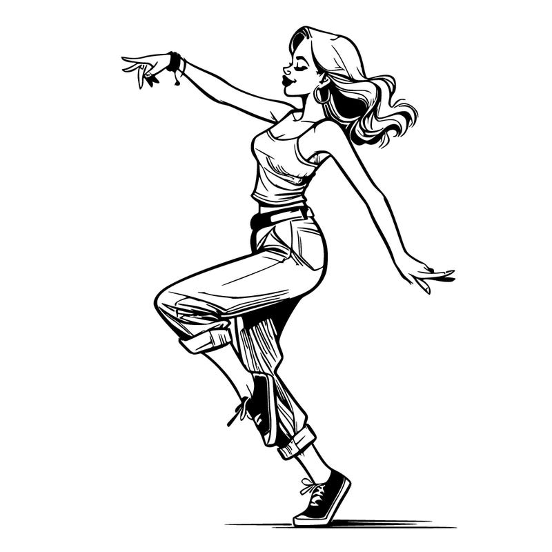 realistic dancing girl