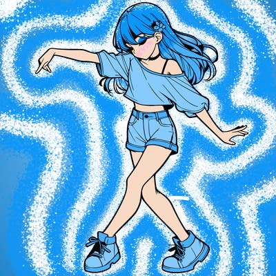 realistic girl danceing