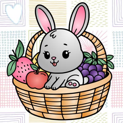 bunny in a fruit basket