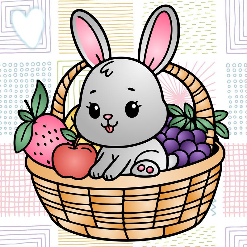 bunny in a fruit basket