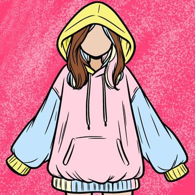 girl in oversized hoodie