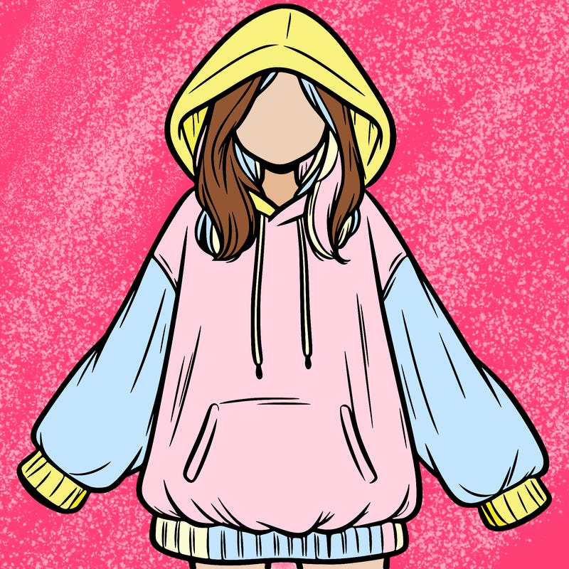 girl in oversized hoodie