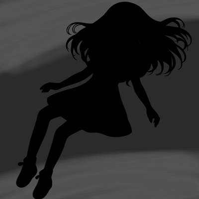 realistic girl floating