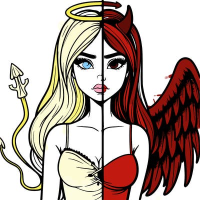 devil vs angel realistic girl
