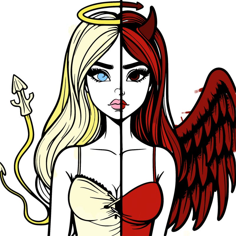 devil vs angel realistic girl