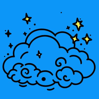 pink starry cloud sky