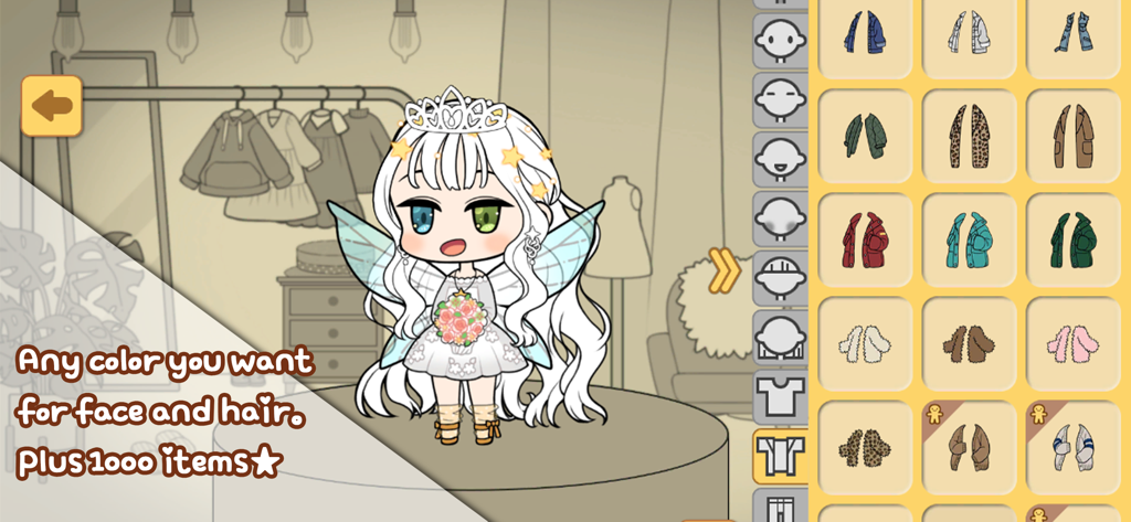 Character Maker - Chibi character customization interface in Character Maker app