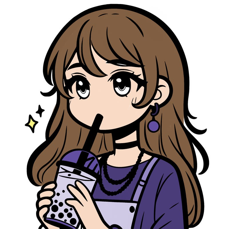 teenage girl drinking boba