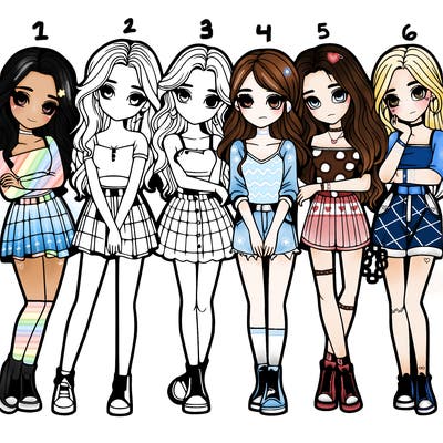 a group of girls realistic